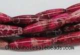 CDI10 16 inches 8*30mm rice dyed imperial jasper beads wholesale