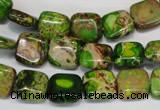 CDI120 15.5 inches 10*10mm square dyed imperial jasper beads