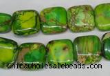 CDI121 15.5 inches 14*14mm square dyed imperial jasper beads