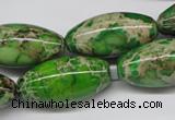 CDI148 15.5 inches 15*30mm rice dyed imperial jasper beads