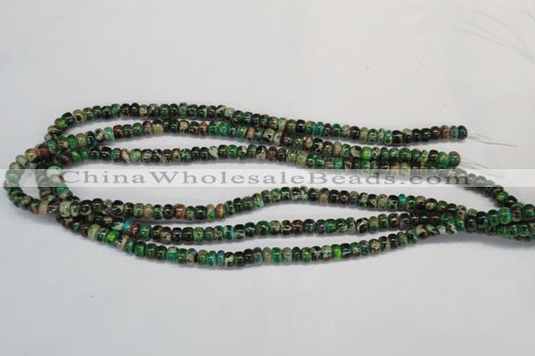 CDI159 15.5 inches 4*6mm rondelle dyed imperial jasper beads