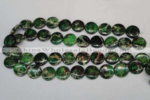 CDI174 15.5 inches 20mm flat round dyed imperial jasper beads