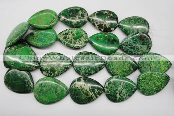 CDI195 15.5 inches 30*40mm flat teardrop dyed imperial jasper beads
