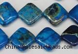 CDI248 15.5 inches 16*16mm diamond dyed imperial jasper beads