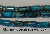 CDI288 15.5 inches 3*6mm rondelle & 6*9mm tube dyed imperial jasper beads