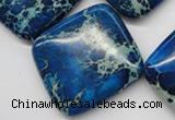 CDI340 15.5 inches 35*35mm diamond dyed imperial jasper beads