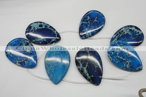 CDI346 Top-drilled 40*60mm flat teardrop dyed imperial jasper beads