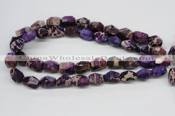 CDI38 16 inches 14*18mm faceted nuggets dyed imperial jasper beads