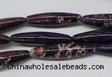 CDI383 15.5 inches 7*30mm rice dyed imperial jasper beads