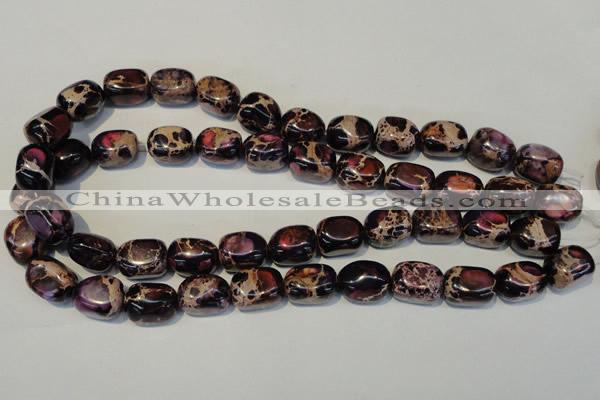 CDI395 15.5 inches 12*16mm nugget dyed imperial jasper beads