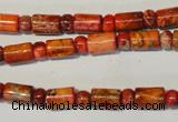 CDI505 15.5 inches 3*6mm rondelle & 6*9mm tube dyed imperial jasper beads