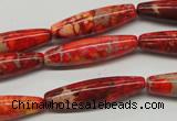 CDI513 15.5 inches 8*31mm rice dyed imperial jasper beads