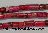 CDI591 15.5 inches 6*12mm tube dyed imperial jasper beads