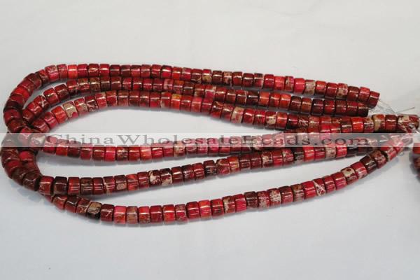 CDI596 15.5 inches 4*8mm tube dyed imperial jasper beads