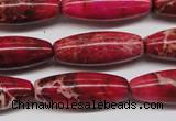 CDI607 15.5 inches 11*31mm rice dyed imperial jasper beads