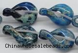 CDI66 16 inches 20*30mm petal shaped dyed imperial jasper beads