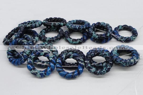 CDI67 16 inches 40mm donut shaped dyed imperial jasper beads