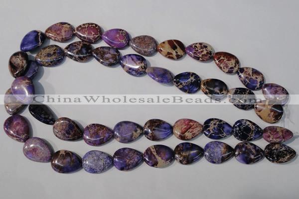 CDI714 15.5 inches 15*20mm flat teardrop dyed imperial jasper beads