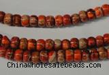 CDI731 15.5 inches 4*6mm rondelle dyed imperial jasper beads