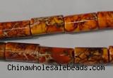 CDI738 15.5 inches 8*16mm tube dyed imperial jasper beads