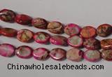 CDI781 15.5 inches 6*8mm oval dyed imperial jasper beads