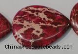CDI790 15.5 inches 30*40mm flat teardrop dyed imperial jasper beads