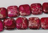 CDI794 15.5 inches 14*14mm square dyed imperial jasper beads