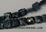 CDI901 15.5 inches 8*8mm square dyed imperial jasper beads