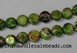 CDI935 15.5 inches 8mm flat round dyed imperial jasper beads