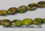 CDI939 15.5 inches 8*12mm oval dyed imperial jasper beads