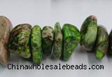 CDI989 15.5 inches 6*18mm - 10*22mm dyed imperial jasper chips beads