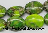 CDI99 16 inches 13*18mm oval dyed imperial jasper beads wholesale