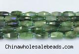 CDJ412 15.5 inches 8*14 - 9*14mm faceted freeform Canadian jade beads