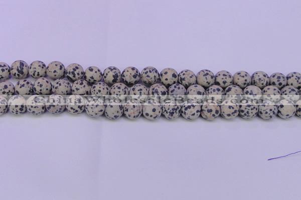 CDM83 15.5 inches 10mm round matte dalmatian jasper beads