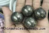 CDN09 25mm round pyrite gemstone decorations wholesale