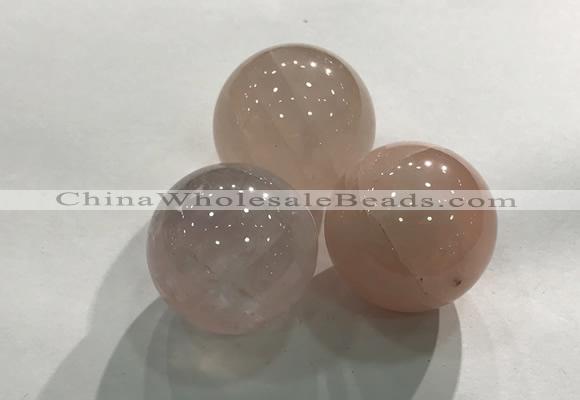 CDN1032 30mm round rose quartz decorations wholesale