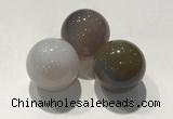 CDN1094 30mm round grey agate decorations wholesale