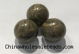 CDN1134 30mm round coffee wood jasper decorations wholesale