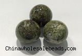 CDN1135 30mm round dragon blood jasper decorations wholesale