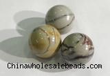 CDN1142 30mm round picasso jasper decorations wholesale