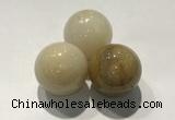 CDN1153 30mm round yellow jade decorations wholesale