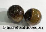 CDN1235 40mm round yellow tiger eye decorations wholesale