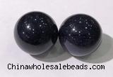 CDN1257 40mm round blue goldstone decorations wholesale