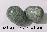 CDN1373 35*45mm egg-shaped green spot stone decorations wholesale