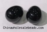 CDN1376 35*45mm egg-shaped black obsidian decorations wholesale