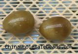 CDN338 35*50mm egg-shaped yellow jade decorations wholesale