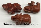 CDN411 25*50*35mm elephant red jasper decorations wholesale