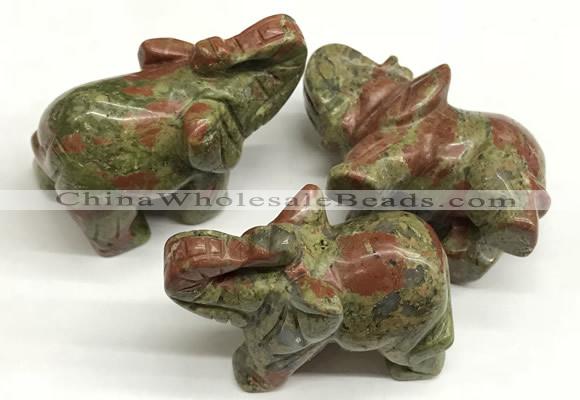 CDN413 25*50*35mm elephant unakite decorations wholesale
