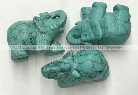 CDN417 25*50*35mm elephant imitation turquoise decorations wholesale