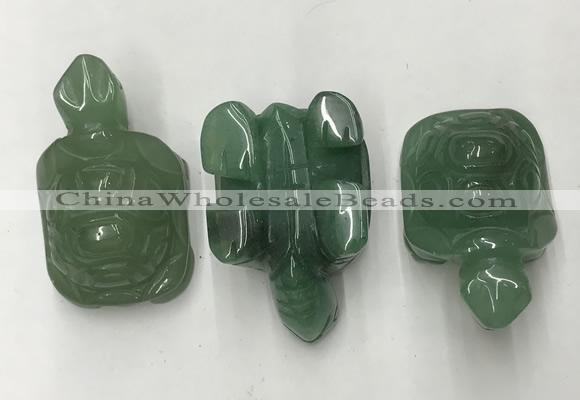 CDN437 28*45*22mm turtle green aventurine decorations wholesale